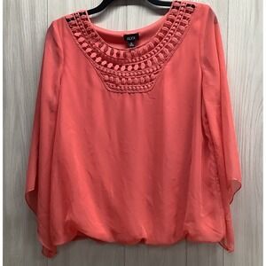 ALYX Women's (Size XL) Layered Kimono Sleeve Accented Neck Shirt 100% Polyester